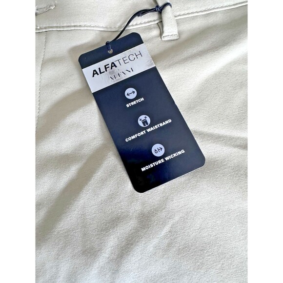 Alfani Men's Chino Tech Shorts Twill 9" Stretch Moisture Wicking Khaki Beige 40 - Picture 3 of 8